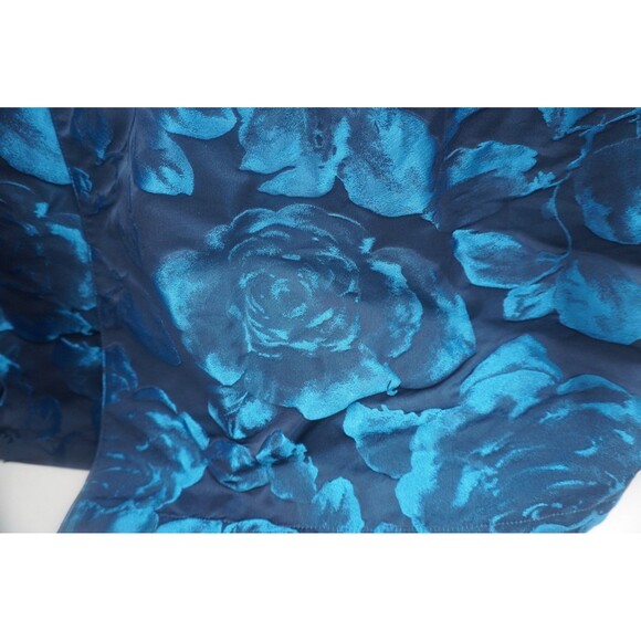 Caroline Rose NWT Navy & Turquoise Floral Jacquard Artsy Jacket Plus Size 3X - Picture 8 of 12